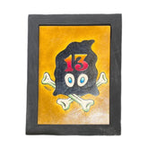 TATTOOED LEATHER ART-CROW SKULL